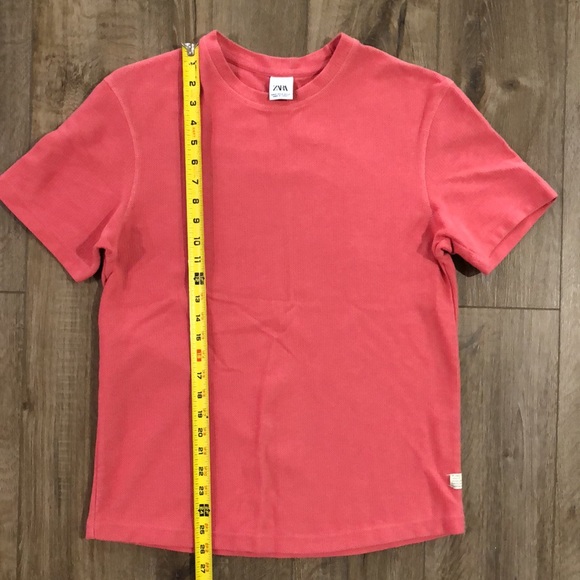 ZARA Textured Jacquard Knit Short Sleeve Tee - Picture 5 of 6